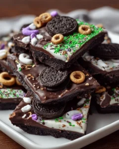 Delicious 5-Ingredient Oreo Bark with chocolate and crushed Oreos
