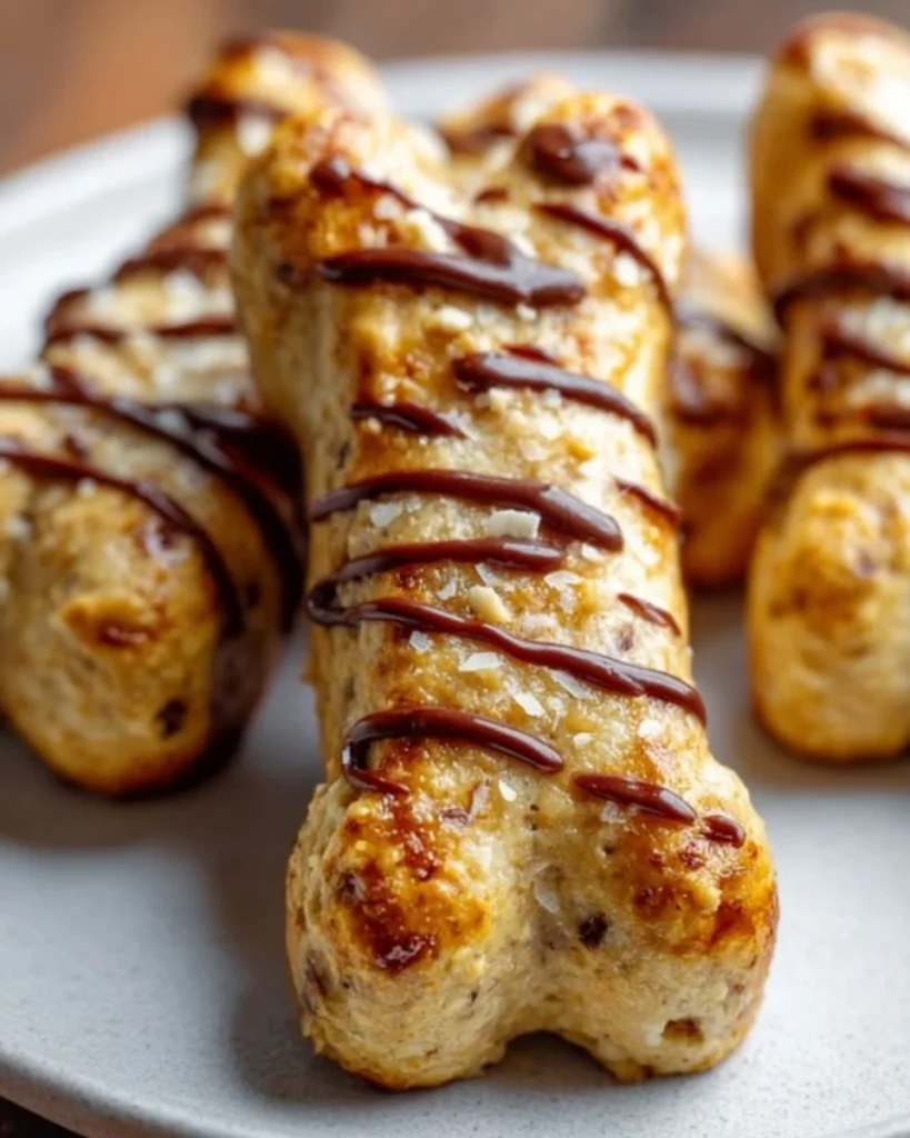 A plate of homemade Air Fryer Banana Dog Treats for dogs