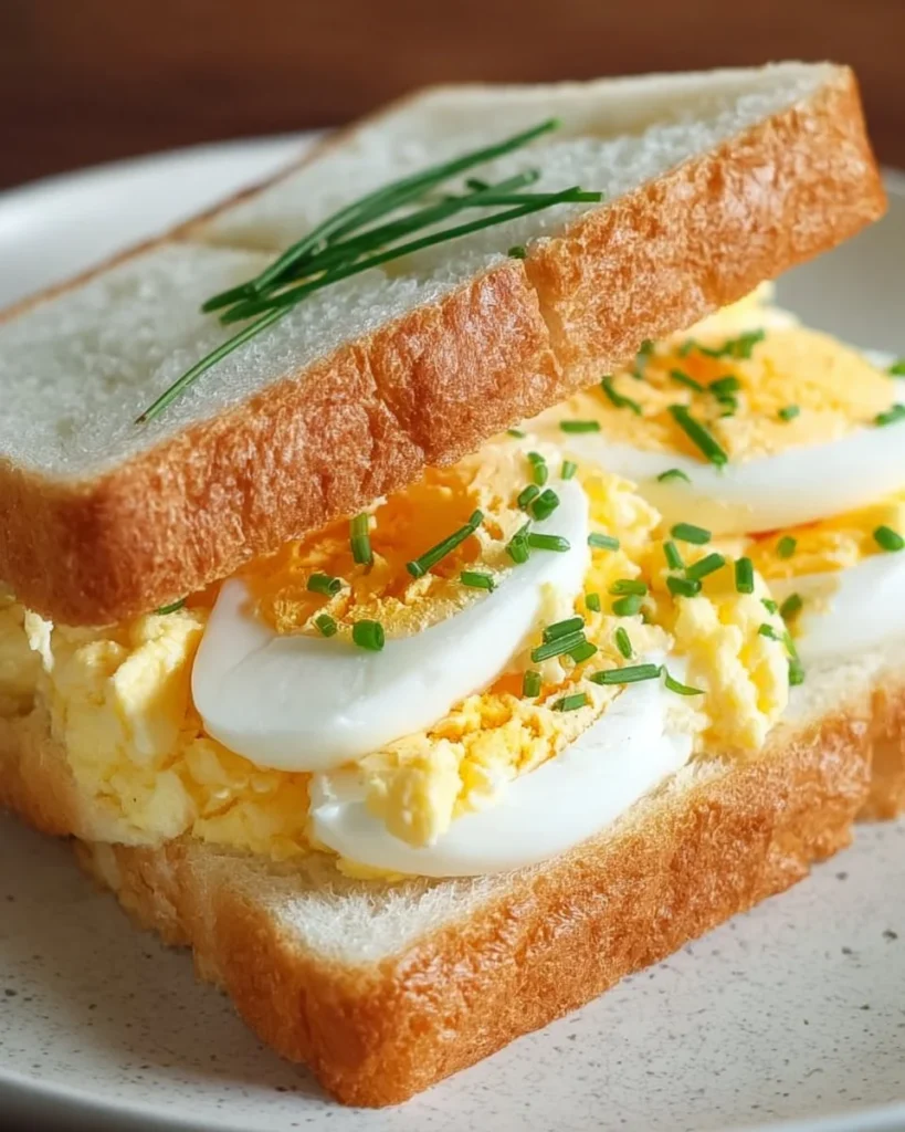 Japanese egg sandwich sando with creamy filling and fresh bread