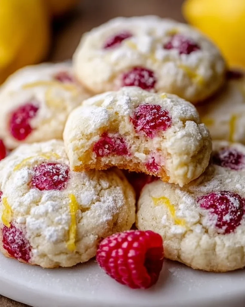 Delicious Lemon Raspberry Cookies with vibrant colors and fruity flavors