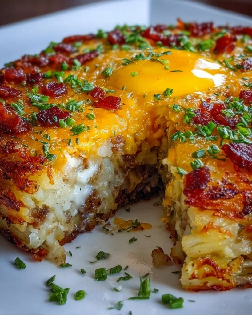 Delicious Amish Breakfast Casserole Hash served in a colorful dish