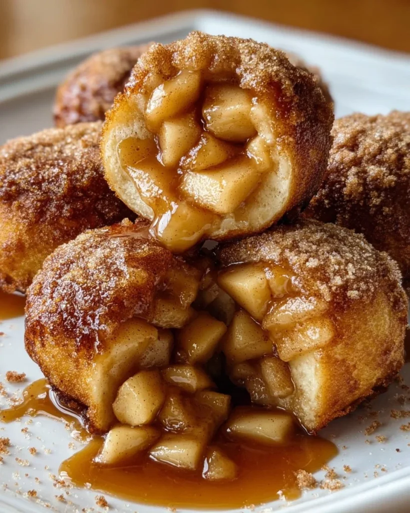 Delicious apple pie bombs, golden pastries filled with spiced apple filling