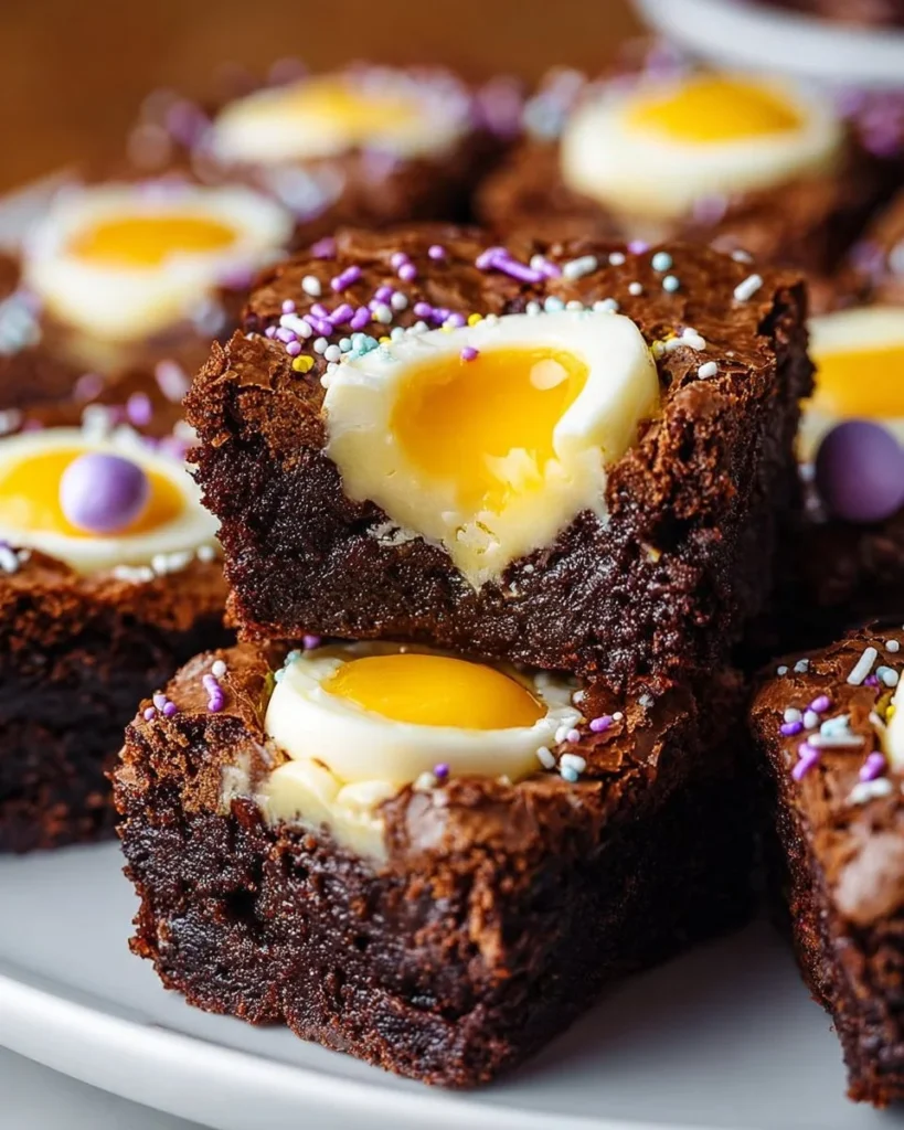 Decadent deviled brownies with a rich chocolatey texture