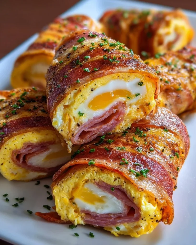 Low carb breakfast roll ups filled with nutritious ingredients