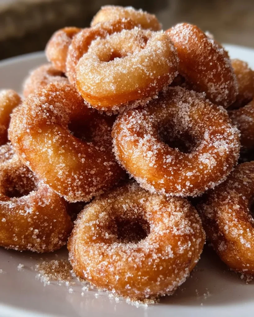 Mini Doughnut Hot Buttered Cheerios topped with butter and cinnamon sugar