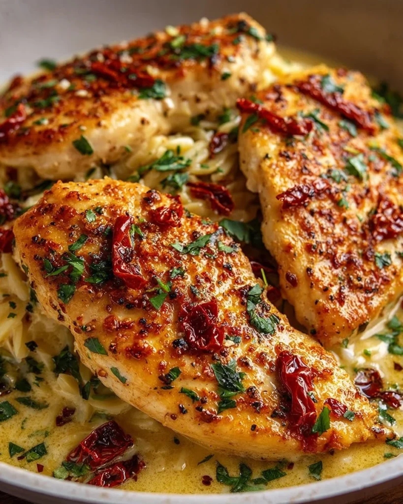 One Pan Marry Me Chicken served with herbs and creamy sauce
