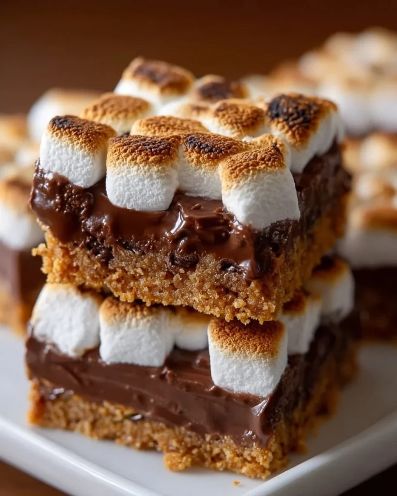 Delicious S'more Candy Bars featuring chocolate, marshmallow, and graham cracker layers.