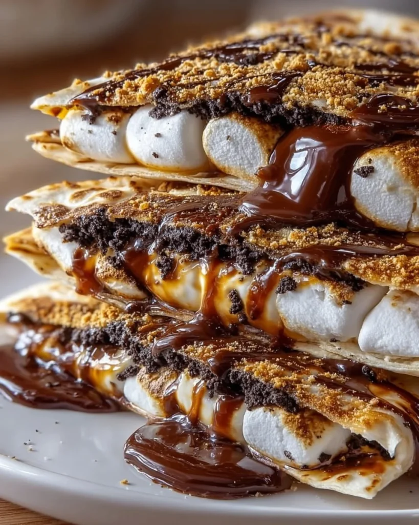 Delicious S'Mores Crunchwrap Oreos with chocolate and marshmallow filling