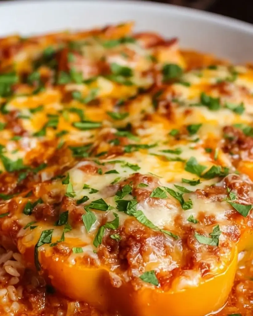 Healthy unstuffed peppers filled with veggies and lean protein