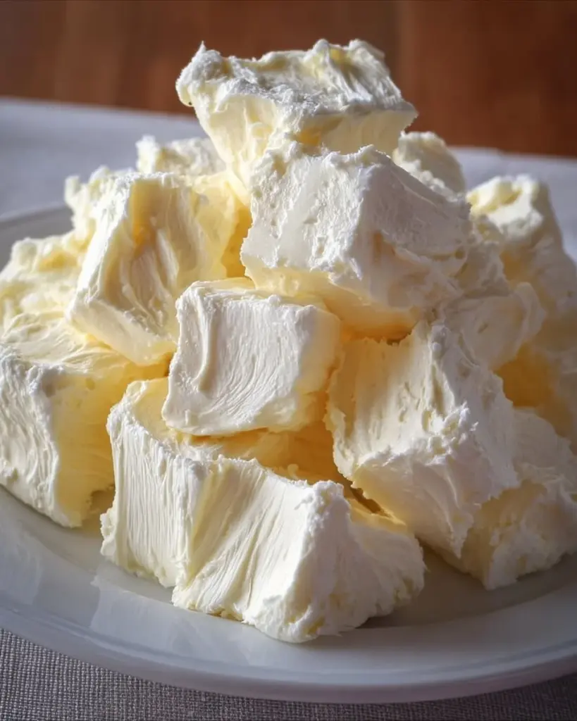 Homemade Kentucky Cream Pull Candy displayed on a wooden table.