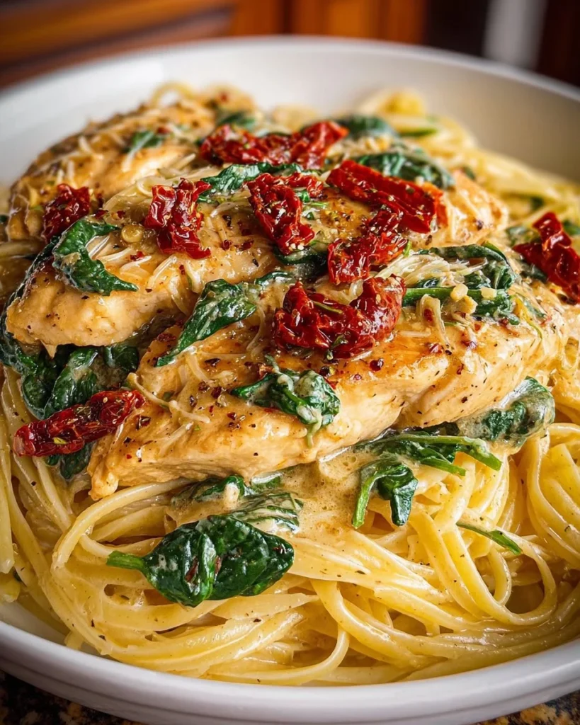 Delicious Marry Me Chicken Pasta served in a bowl with herbs and cheese