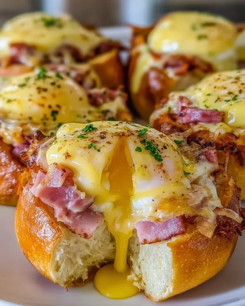 A variety of freshly baked breakfast rolls on a wooden table