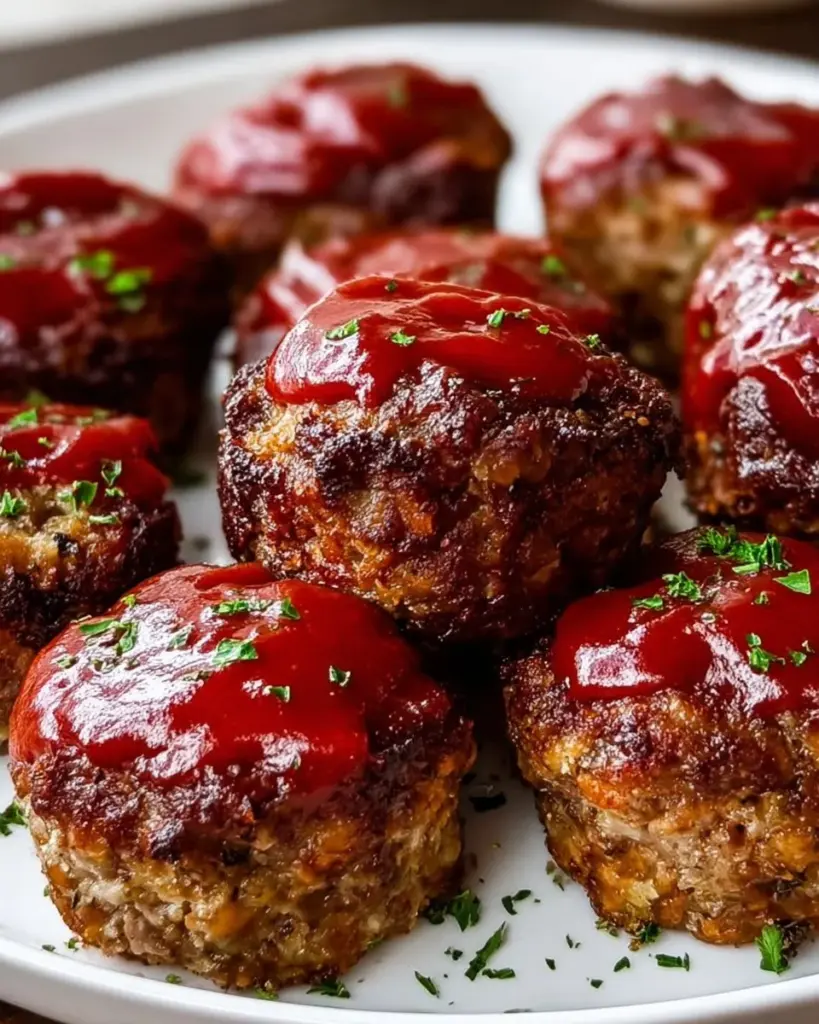 Delicious mini meatloaf muffins served on a plate, perfect for easy meals.