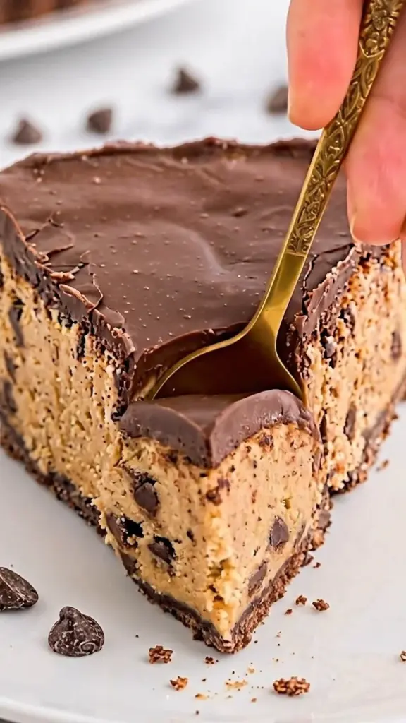 Giant Reese's Pie with chocolate and peanut butter layers decorated for dessert
