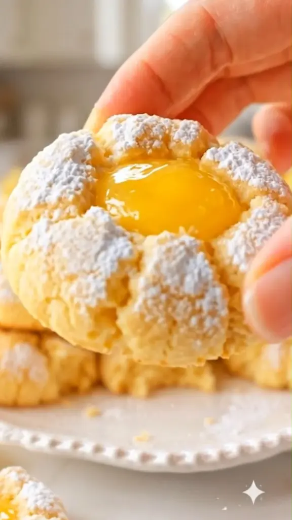 Delicious Lemon Meltaway Cookies with a thumbprint filling