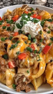 Delicious State Fair Chili Cheese Steak Shells served on a plate
