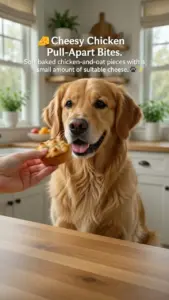 Cheesy chicken pull-apart bites recipe for dogs