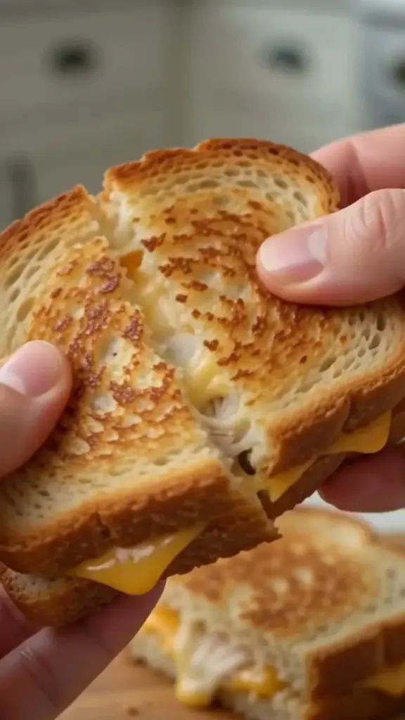 Grilled cheese pull-apart dog sandwiches topped with melted cheese and served on a plate.