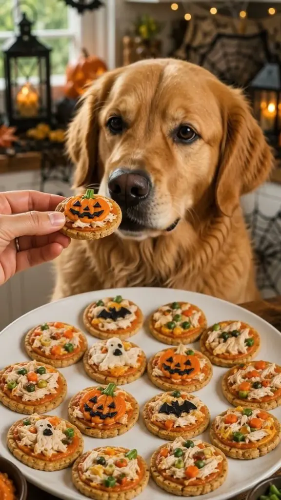 Halloween Pizza Bites recipe for dogs