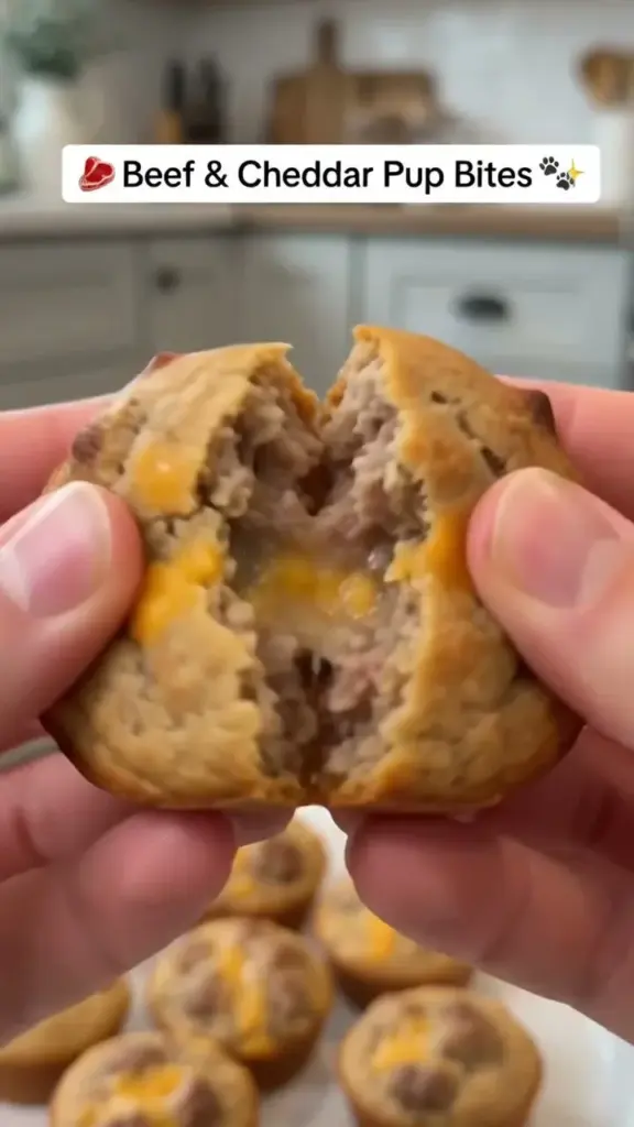 Homemade beef cheddar pup bites recipe for dogs