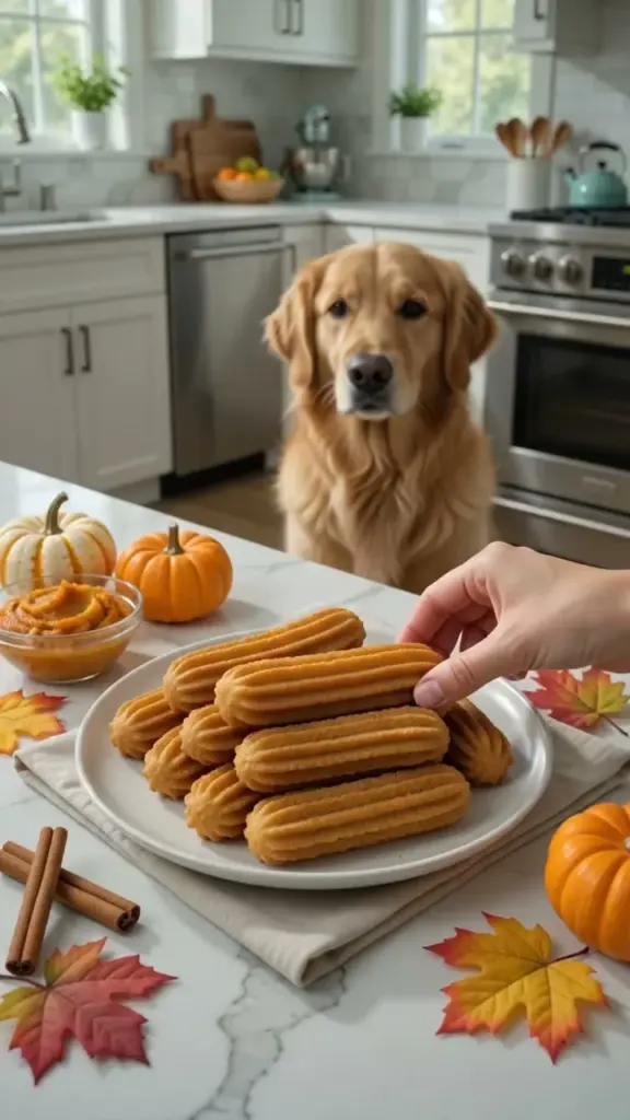 Homemade Pumpkin Cinnamon Doggy Churros for happy and healthy dogs