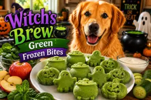Witch's Brew Green Frozen Bites in a vibrant green color for a magical treat