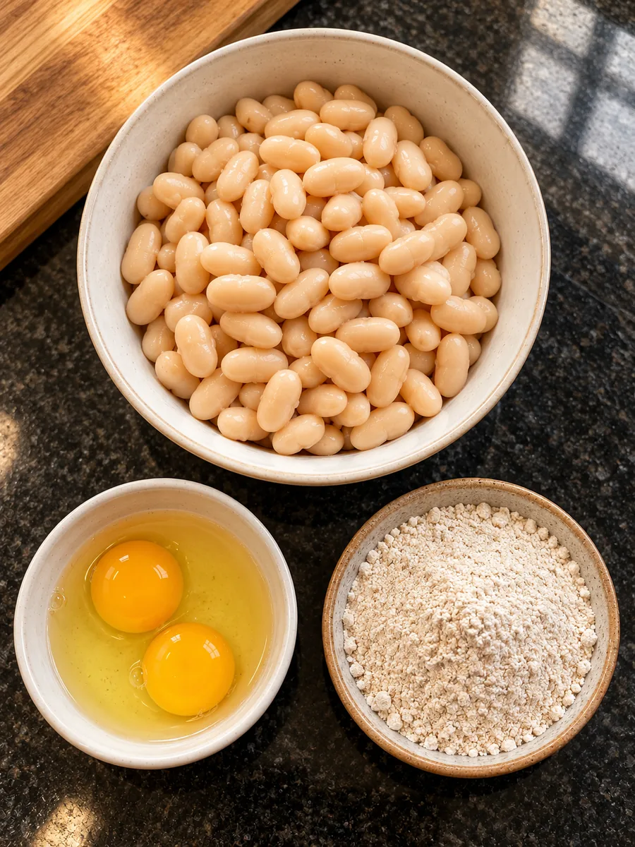 Ingredients for 3-ingredient high-protein northern bean flatbread