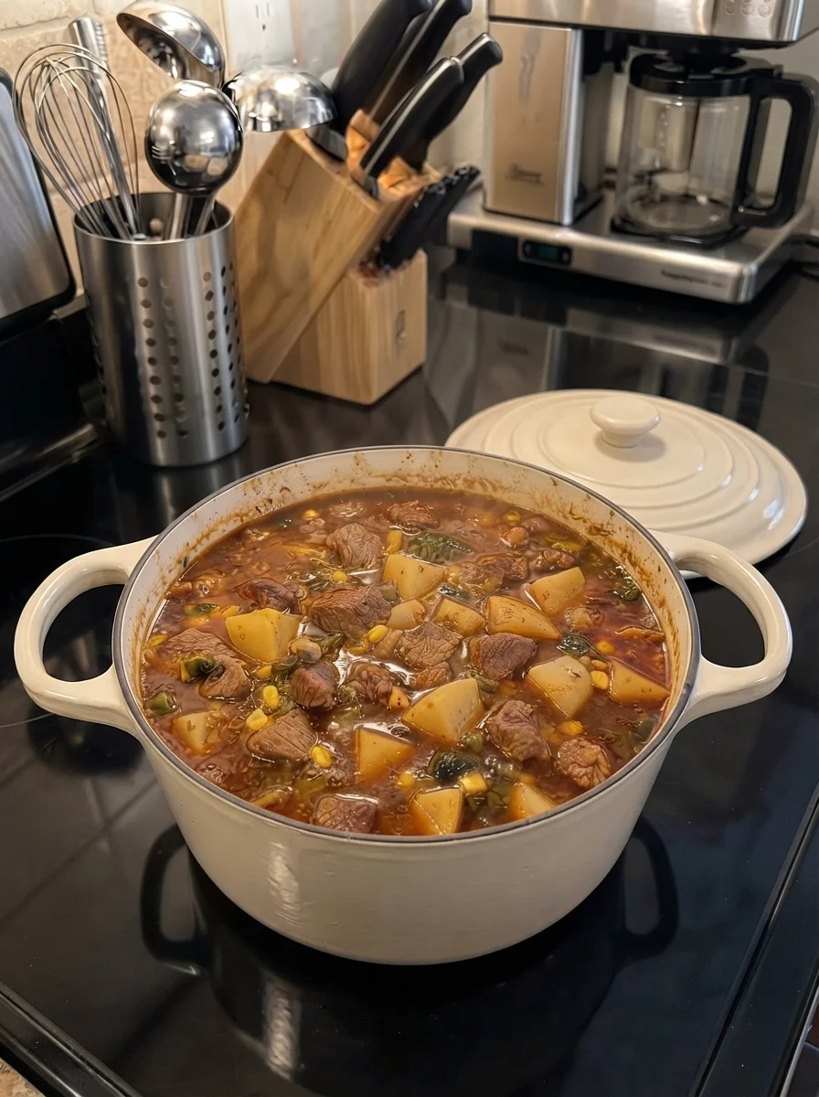 Corn Stew Mexican Pork, Potato & Roasted Poblano Stew - recipesbyluna.com